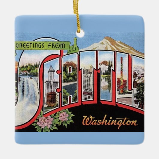 Vintage Seattle Washington Ornament (Voorkant)