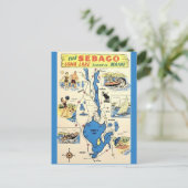 Vintage Sebago Lake Maine Briefkaart (Staand voorkant)