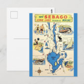 Vintage Sebago Lake Maine Briefkaart (Voorkant / Achterkant)