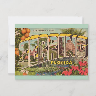 Vintage Sebring Florida  Briefkaart