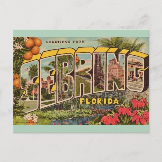 Vintage Sebring Florida  Briefkaart (Voorkant)