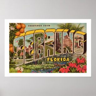 Vintage Sebring Florida Welkomstprint Poster