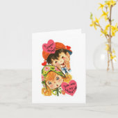 Vintage Secret Valentine Kaart (Gele Bloem)