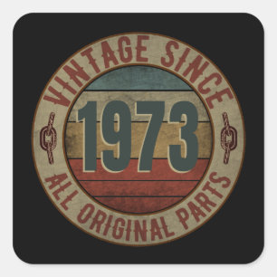 VINTAGE SEDERT 1973 ALLE ORIGINELE ONDERDELEN VIERKANTE STICKER