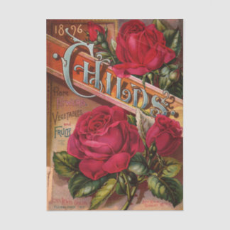 Vintage Seed Catalog, Child's, 1896, Red Roses Tissuepapier