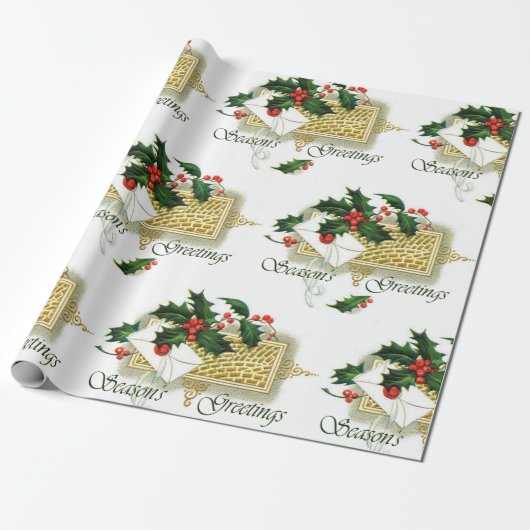 Vintage Seizoenen Cadeaupapier (Uitgerold)