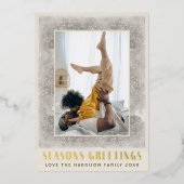 Vintage Seizoenen Folie Feestdagenkaart (Voorkant)