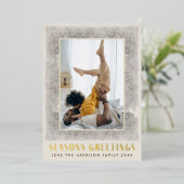 Vintage Seizoenen Folie Feestdagenkaart (Staand Voorkant)