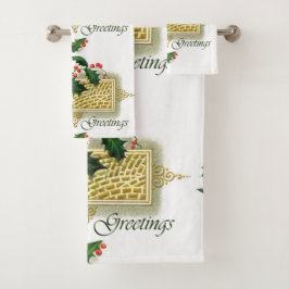 Vintage Seizoenen kerstmis Bad Handdoek