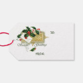 Vintage Seizoenen kerstmis Cadeaulabel (Achterkant Horizontaal)