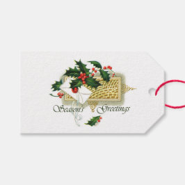 Vintage Seizoenen kerstmis Cadeaulabel