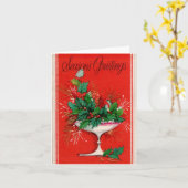 Vintage Seizoenen kerstmis Kaart (Gele Bloem)