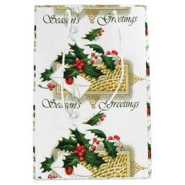 Vintage Seizoenen kerstmis Medium Cadeauzakje