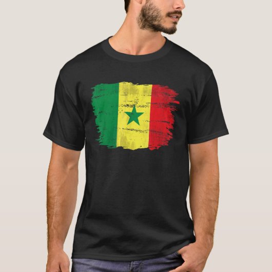 Vintage Senegal Flag For Senegalese T-shirt (Voorkant)