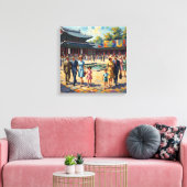 Vintage Seoul Paleis Binnenplaats Canvas Kunst (Insitu (Woonkamer))