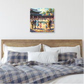 Vintage Seoul Paleis Binnenplaats Canvas Kunst (Insitu (Slaapkamer))