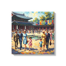 Vintage Seoul Paleis Binnenplaats Canvas Kunst