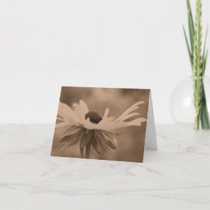 Vintage Sepia Black Eyed Susan Bloem Notitie  Kaart