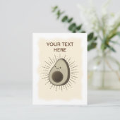 Vintage Sepia Cartoon Avocado Briefkaart (Staand voorkant)