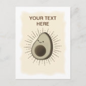 Vintage Sepia Cartoon Avocado Briefkaart (Voorkant)