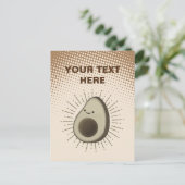 Vintage Sepia Cartoon Avocado Gradient Briefkaart (Staand voorkant)