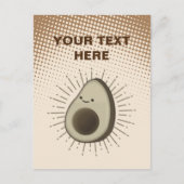 Vintage Sepia Cartoon Avocado Gradient Briefkaart (Voorkant)