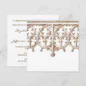 Vintage Sepia Cathedral bruiloft Kaart (Voorkant / Achterkant)