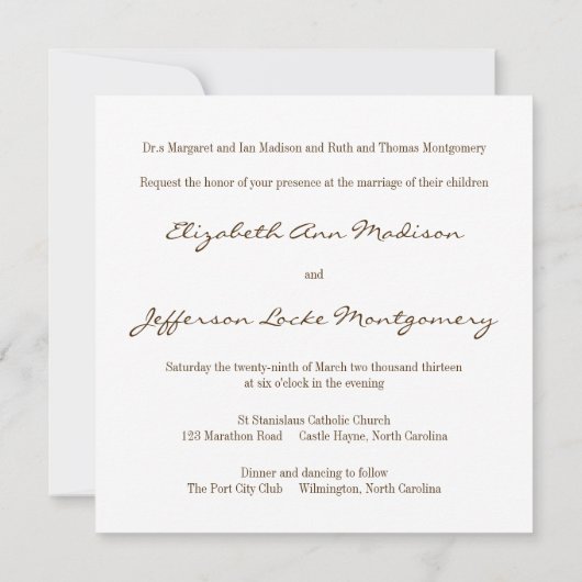 Vintage Sepia Cathedral bruiloft Kaart (Achterkant)