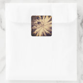 Vintage Sepia Dahlia Flower Vierkante Sticker (Tas)
