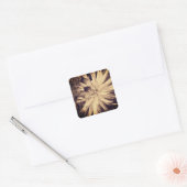 Vintage Sepia Dahlia Flower Vierkante Sticker (Envelop)