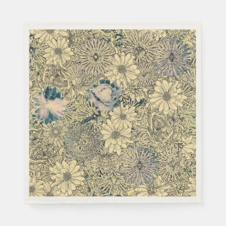 Vintage Sepia Floral Servet