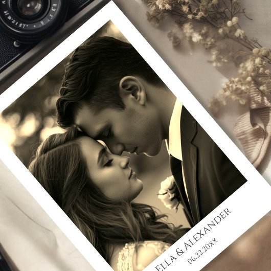 Vintage Sepia Foto Save The Date