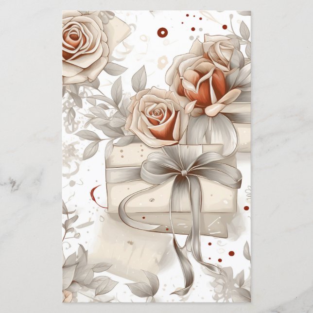 Vintage sepia getinte roos decoupage plakboek (Voorkant)