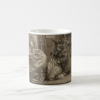 Vintage Sepia Kattattoo-artiest – Grappige Victori Koffiemok