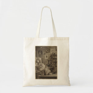 Vintage Sepia Kattattoo-artiest – Grappige Victori Tote Bag