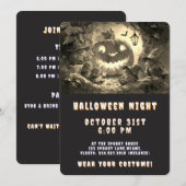 Vintage Sepia Kawaii Witch Halloween Party Kaart (Voorkant / Achterkant)