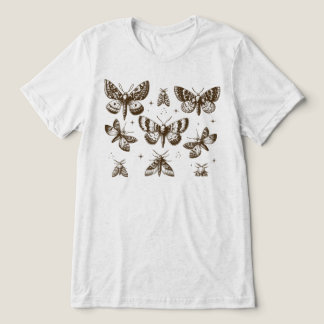 Vintage Sepia Motif Hemelsterren Schets Tri-Blend Shirt