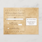 Vintage Sepia Poster Style RSVP Briefkaart (Achterkant)