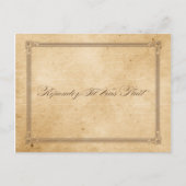Vintage Sepia Poster Style RSVP Briefkaart (Voorkant)