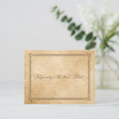 Vintage Sepia Poster Style RSVP Briefkaart (Staand voorkant)