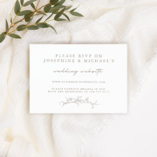 Vintage Sepia RSVP Online Trouwwebsite Kaart