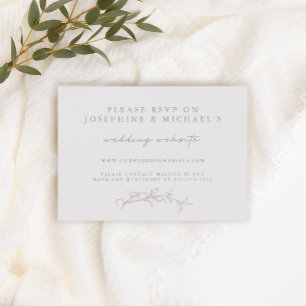 Vintage Sepia RSVP Online Trouwwebsite Kaart
