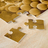 Vintage Sepia Wijnglas en druiven Legpuzzel (Zijkant)