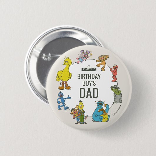 Vintage Sesame Street Characters Birthday Button (Voorkant /achterkant)