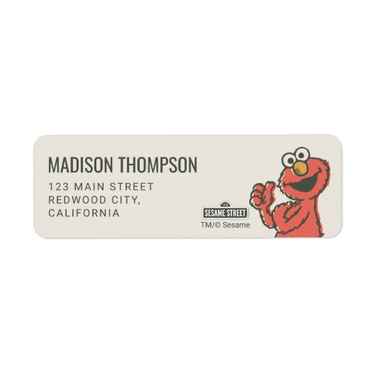 Vintage Sesame Street Characters Birthday Label (Voorkant)
