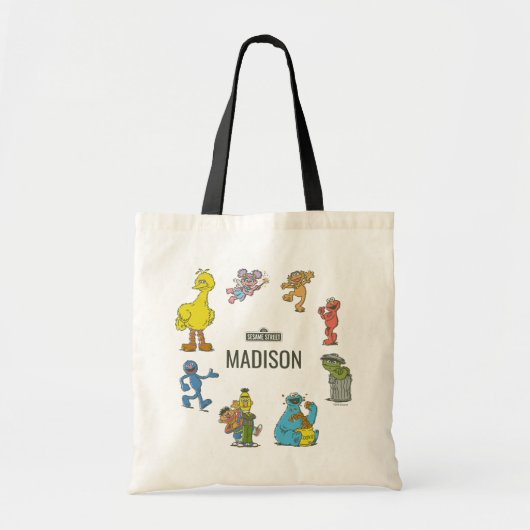 Vintage Sesame Street Characters Birthday Tote Bag (Voorkant)