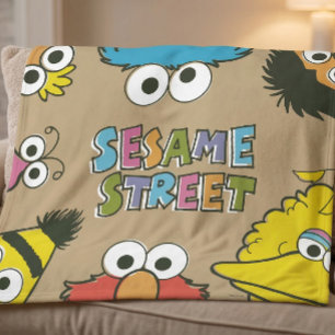 Vintage Sesame Street-vrienden Fleece Deken