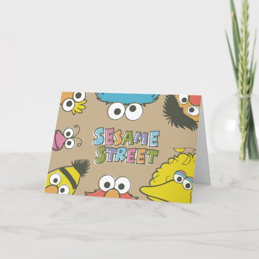 Vintage Sesame Street-vrienden Kaart (Voorkant)