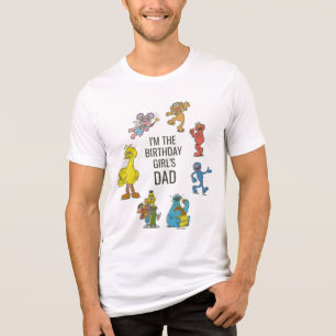 Vintage Sesamstraat-personages verjaardags-tri-ble Tri-Blend Shirt