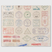 Vintage set vintage postage stamps from countries cadeaupapier (Vlak)